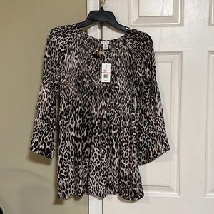 Spense Flowy Animal Print Blouse - Size Medium - NWT
